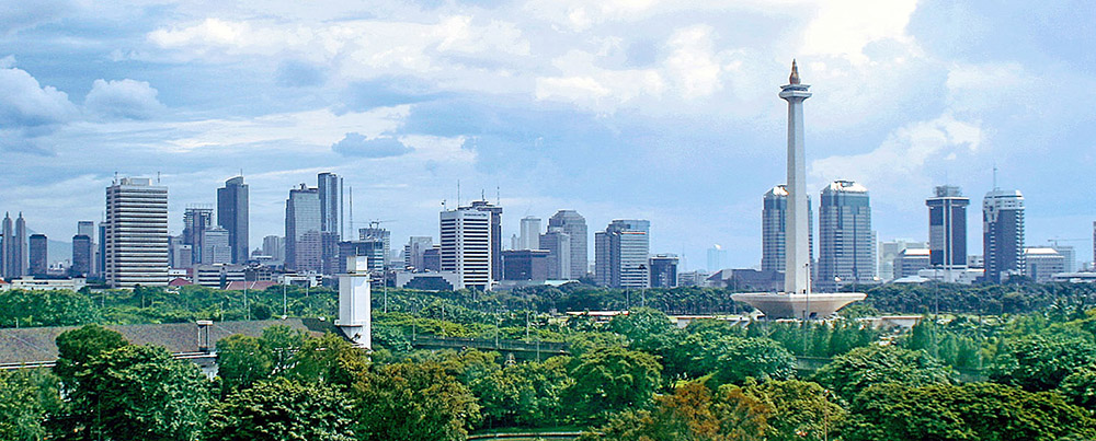 A panoramic view of Monas area in Jakarta 