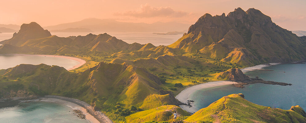 An evening scenery from padar island 