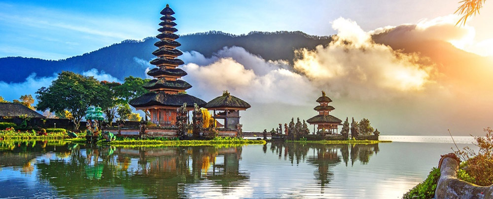 A panoramic view of Pura in Bali