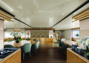 Great place for eating in Aqua Blu liveaboard dining room | Hello Flores