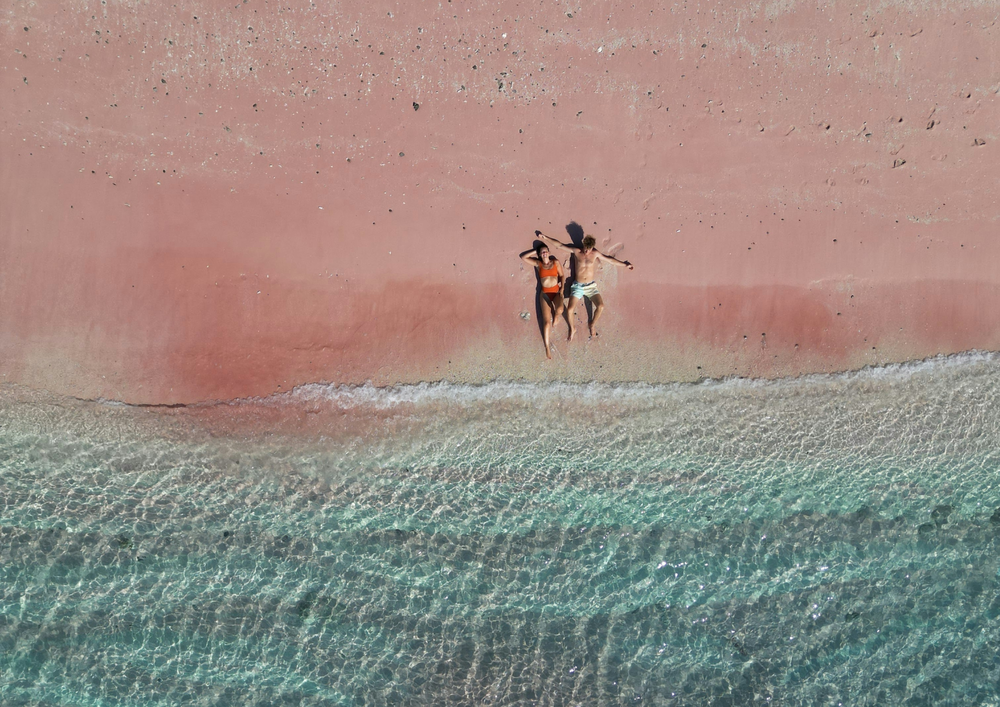 Pink Beach Komodo Drone View | Hello Flores